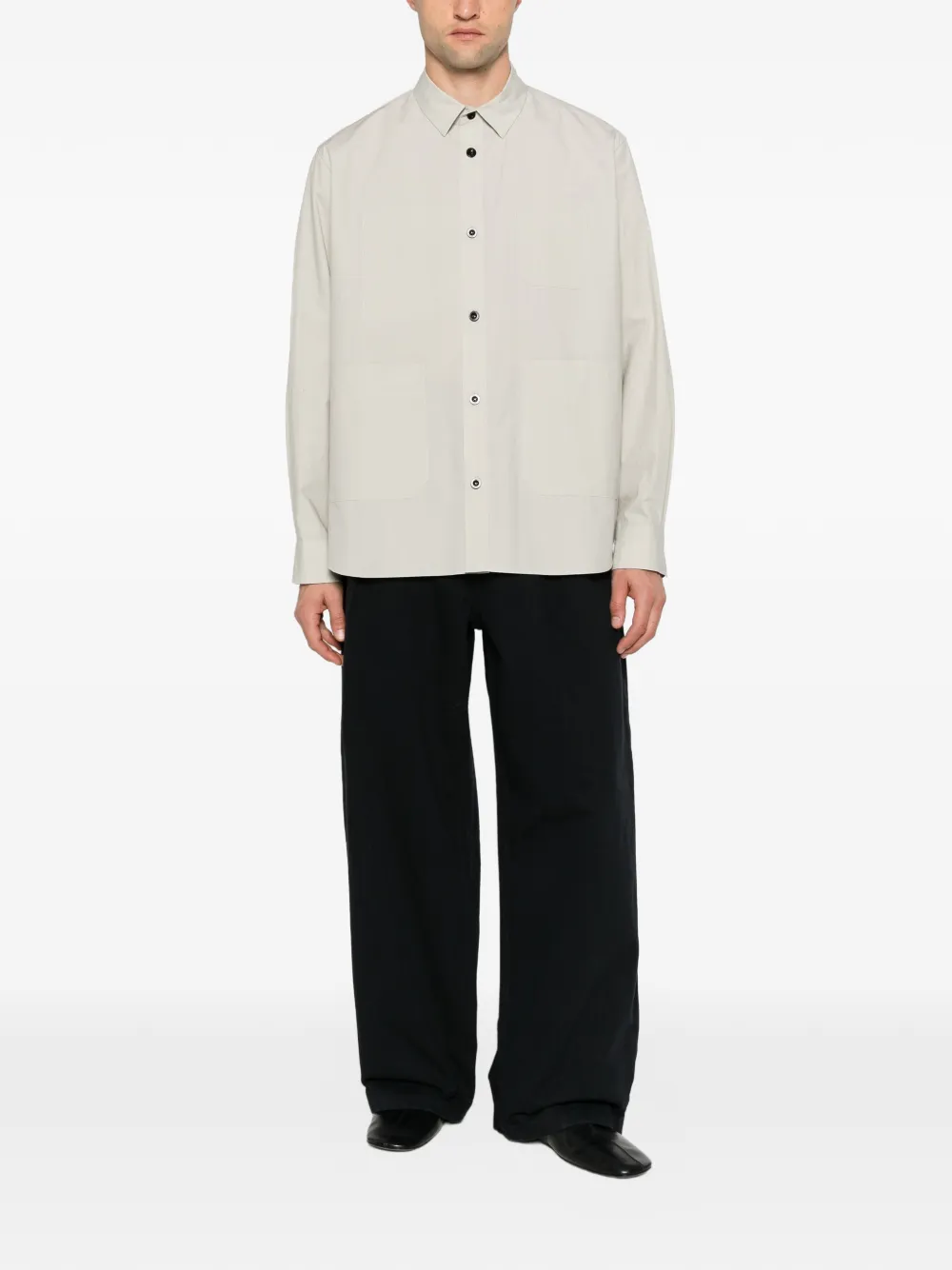 sacai patch-pocket shirt Beige
