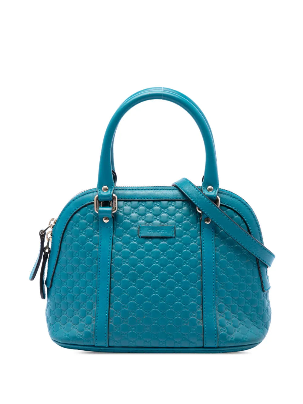 Gucci Pre-Owned Borsa a tracolla Dome mini in pelle Microguccissima 2016-2026 - Blu