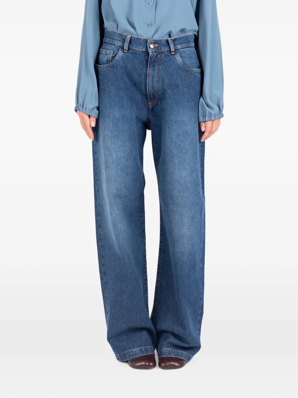 Société Anonyme Jeans met wijde pijpen Blauw