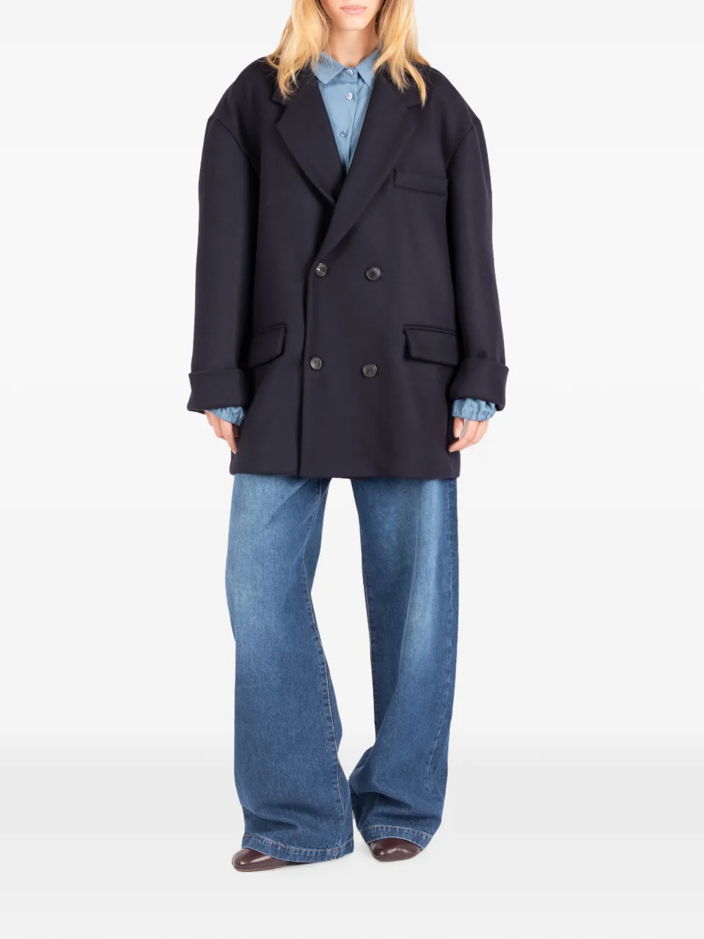 Société Anonyme Big Mama blazer met dubbele rij knopen en gekerfde revers Blauw