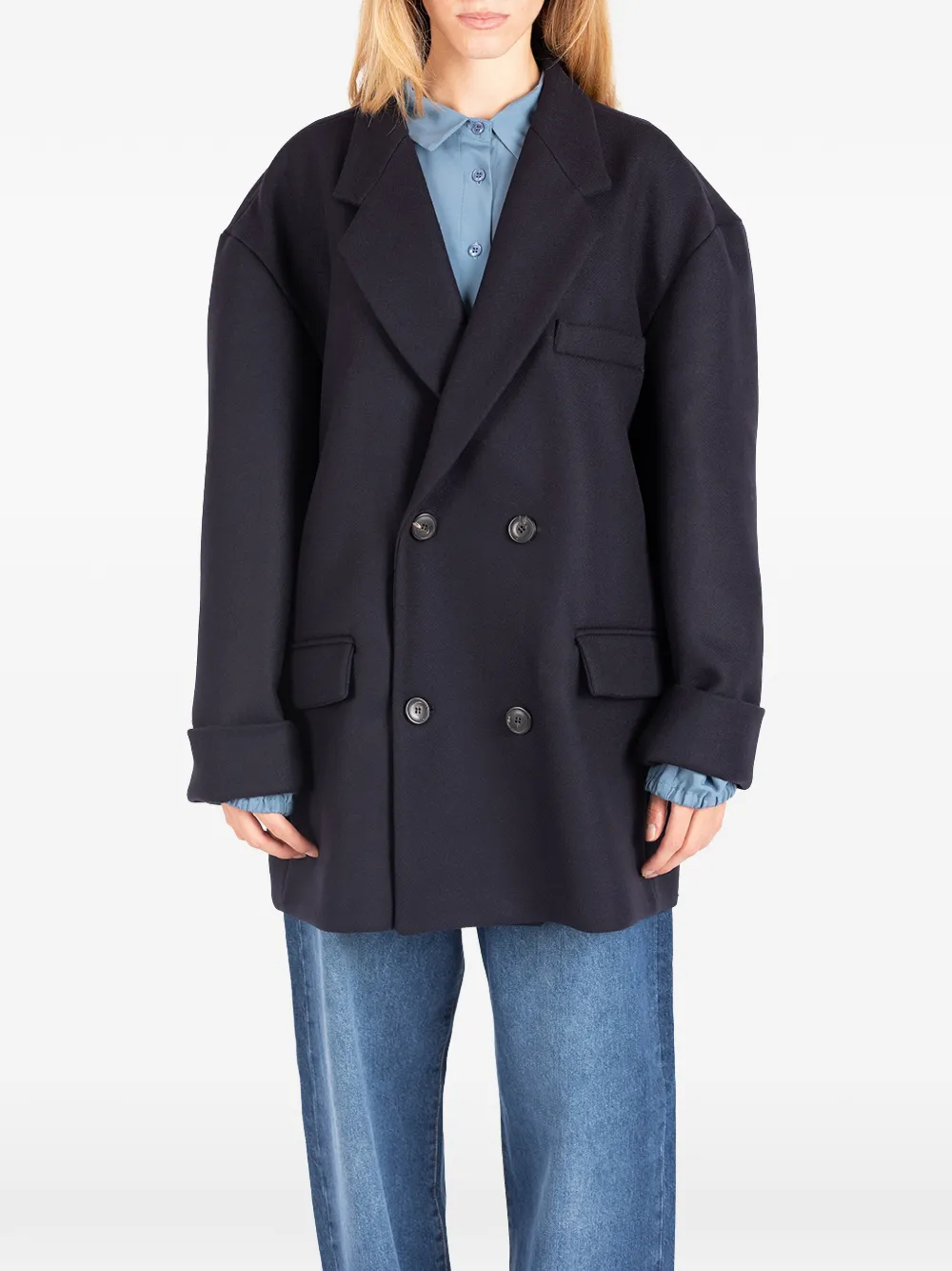 Société Anonyme Big Mama blazer met dubbele rij knopen en gekerfde revers Blauw