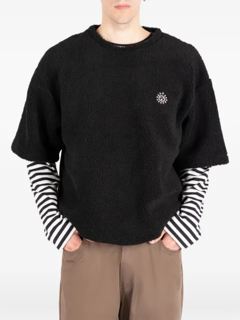Société Anonyme Bear fleece-texture logo-patch T-shirt