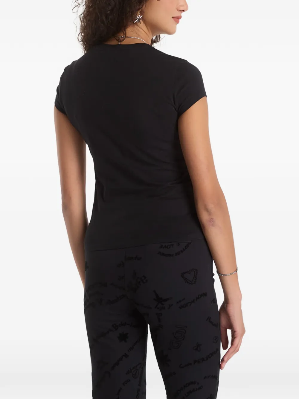 Desigual T-shirt met hartpatch Zwart