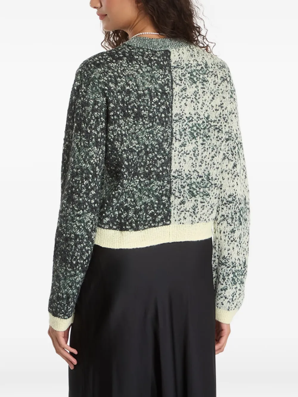 Desigual Tweekleurige trui met bloemenprint Groen