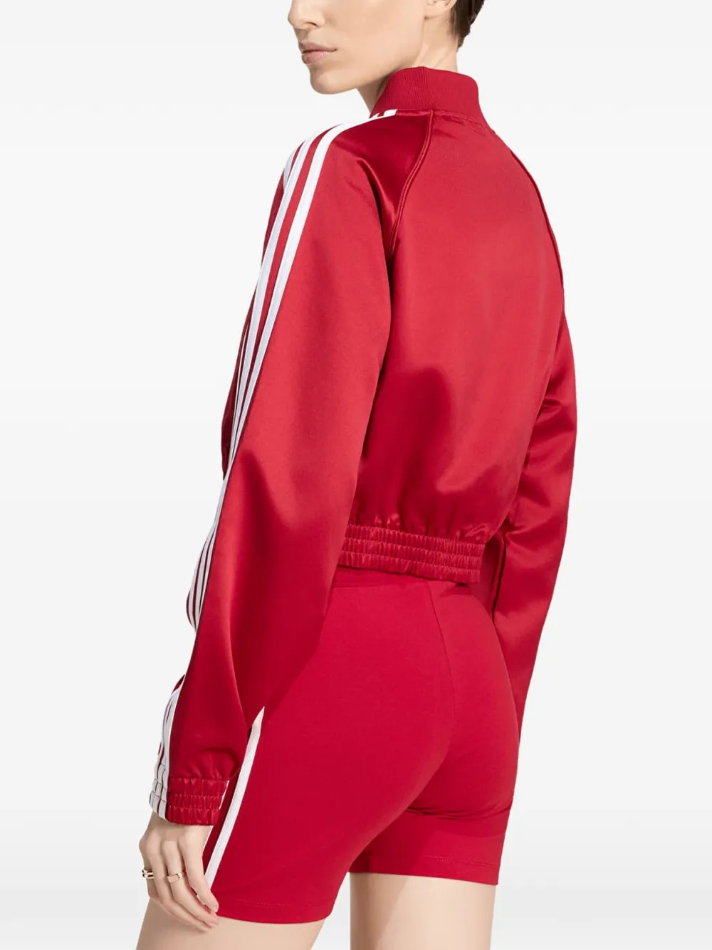 adidas Satin SST side-stripe bomber jacket Rood