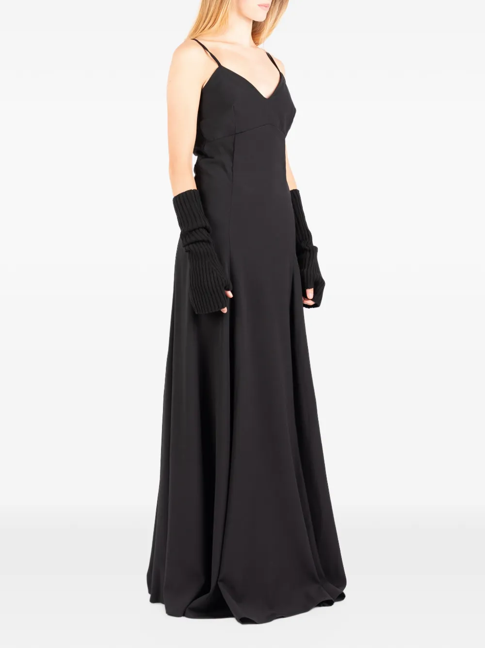 Société Anonyme Long Island V-neck wool maxi dress Zwart