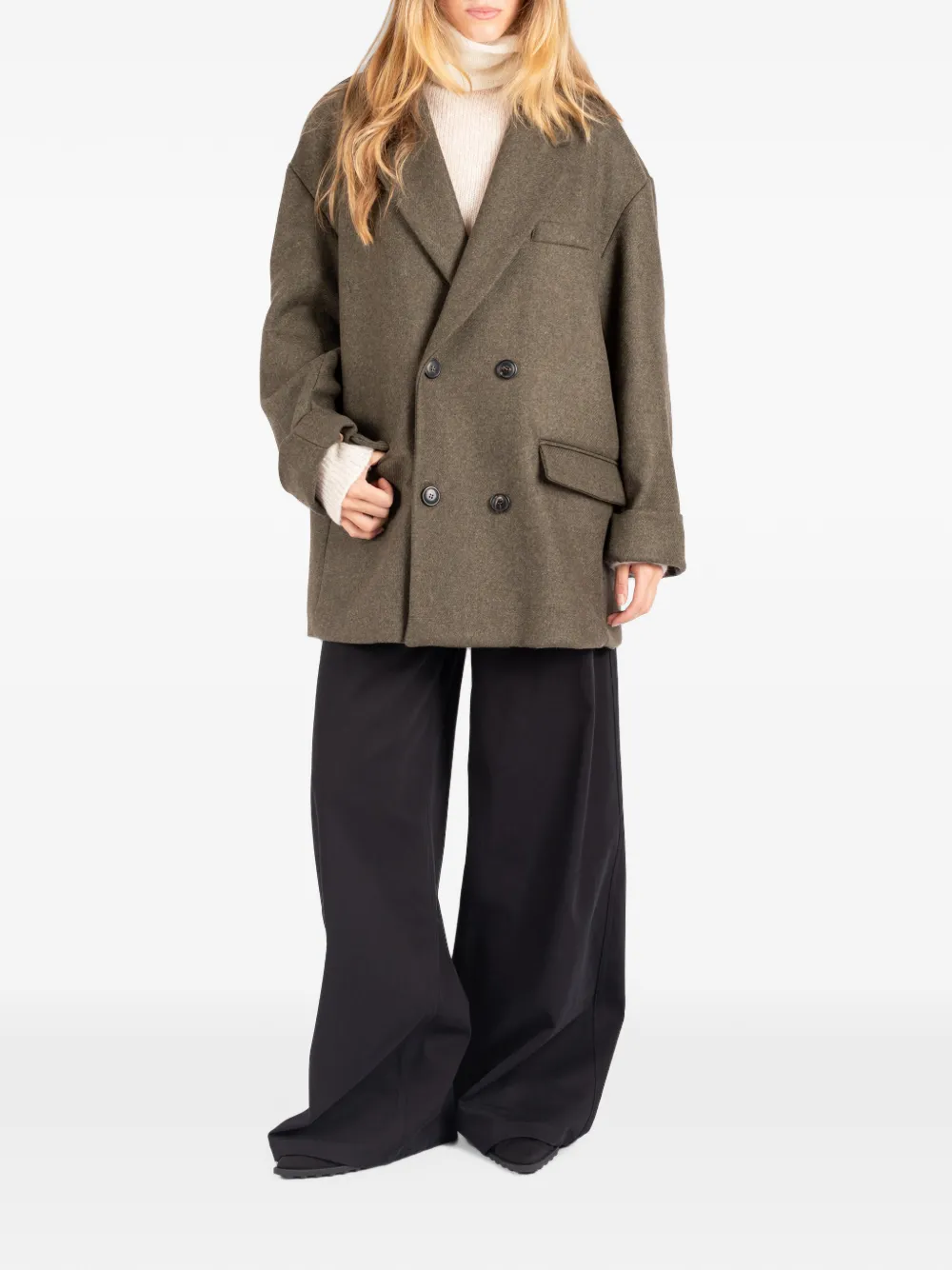 Société Anonyme Blazer met dubbele rij knopen Groen