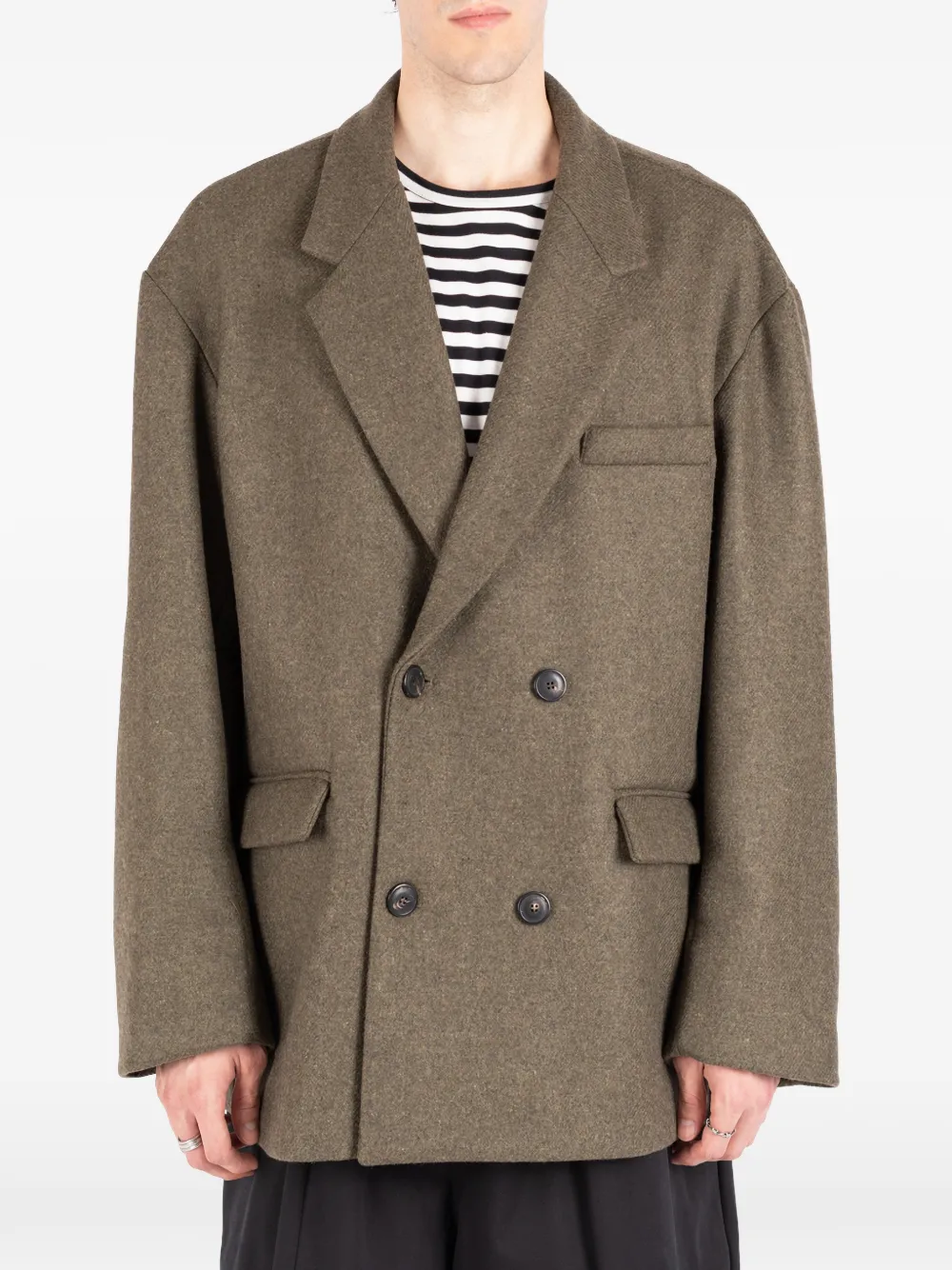 Société Anonyme Blazer met dubbele rij knopen Groen