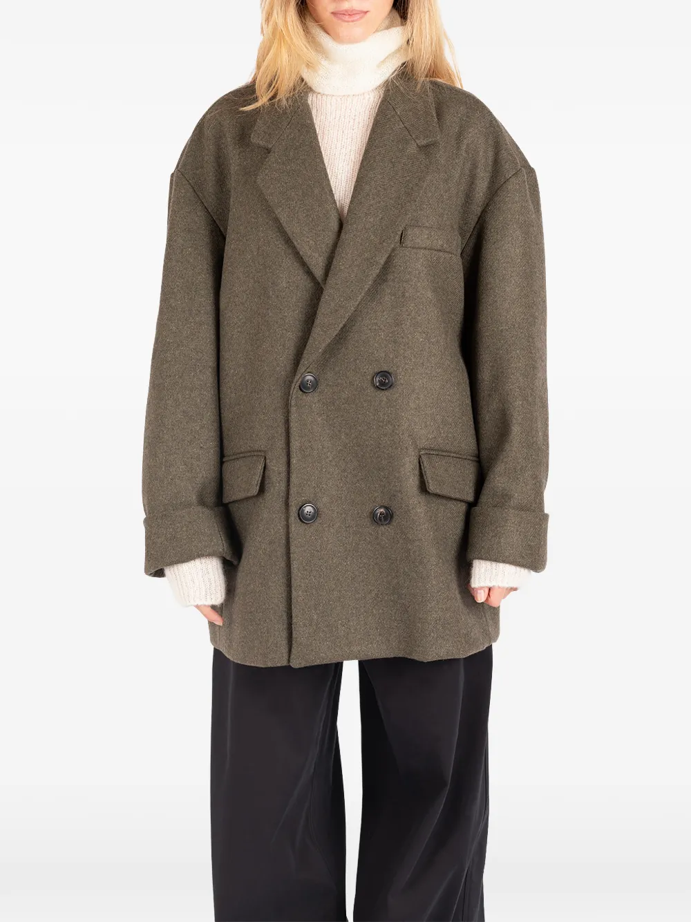 Société Anonyme Blazer met dubbele rij knopen Groen