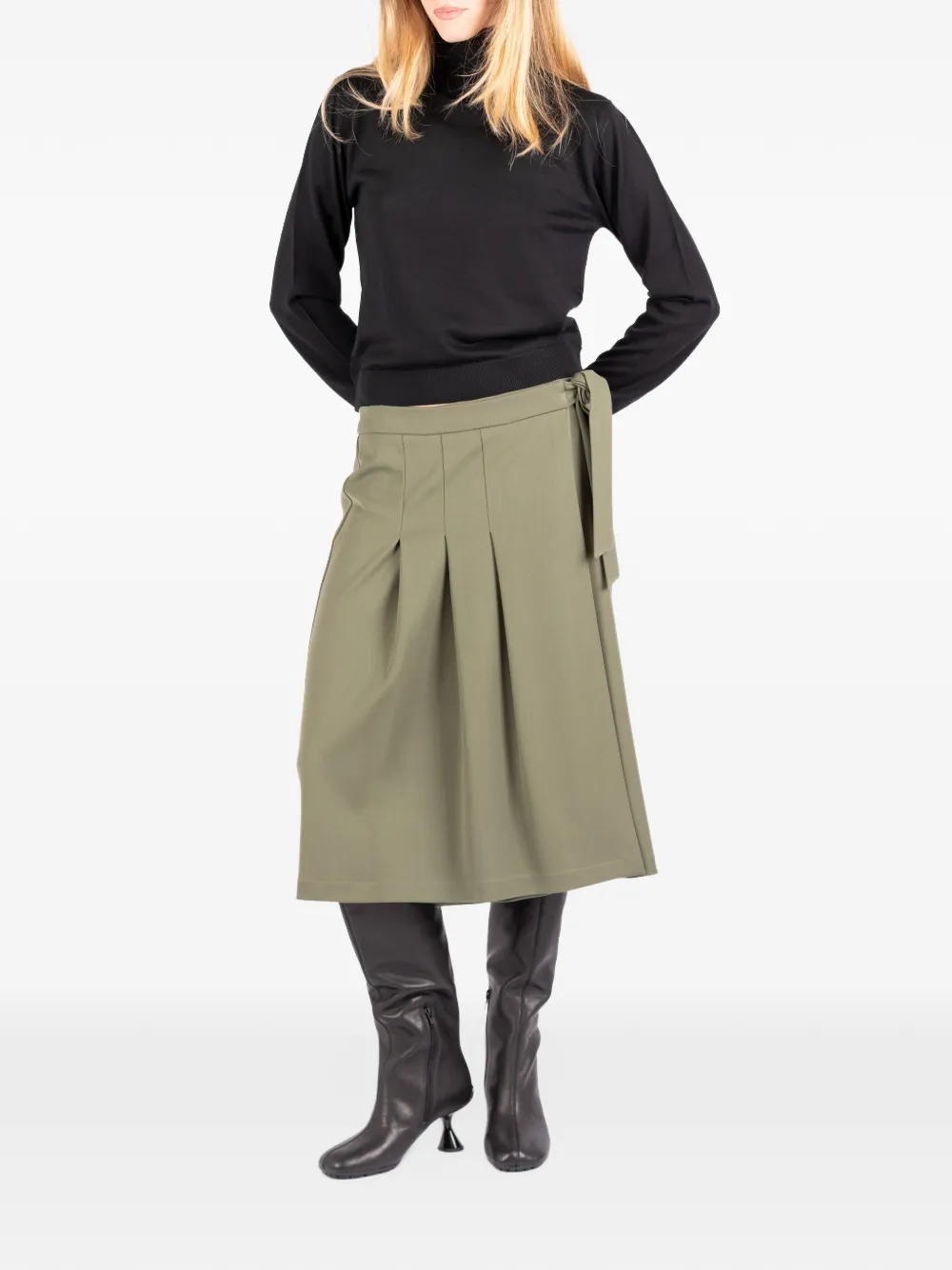 Société Anonyme Japkilt pleated midi skirt Groen