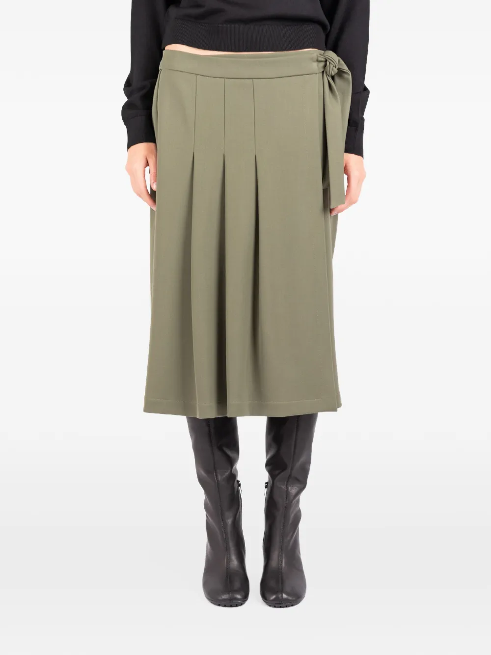 Société Anonyme Japkilt pleated midi skirt Groen
