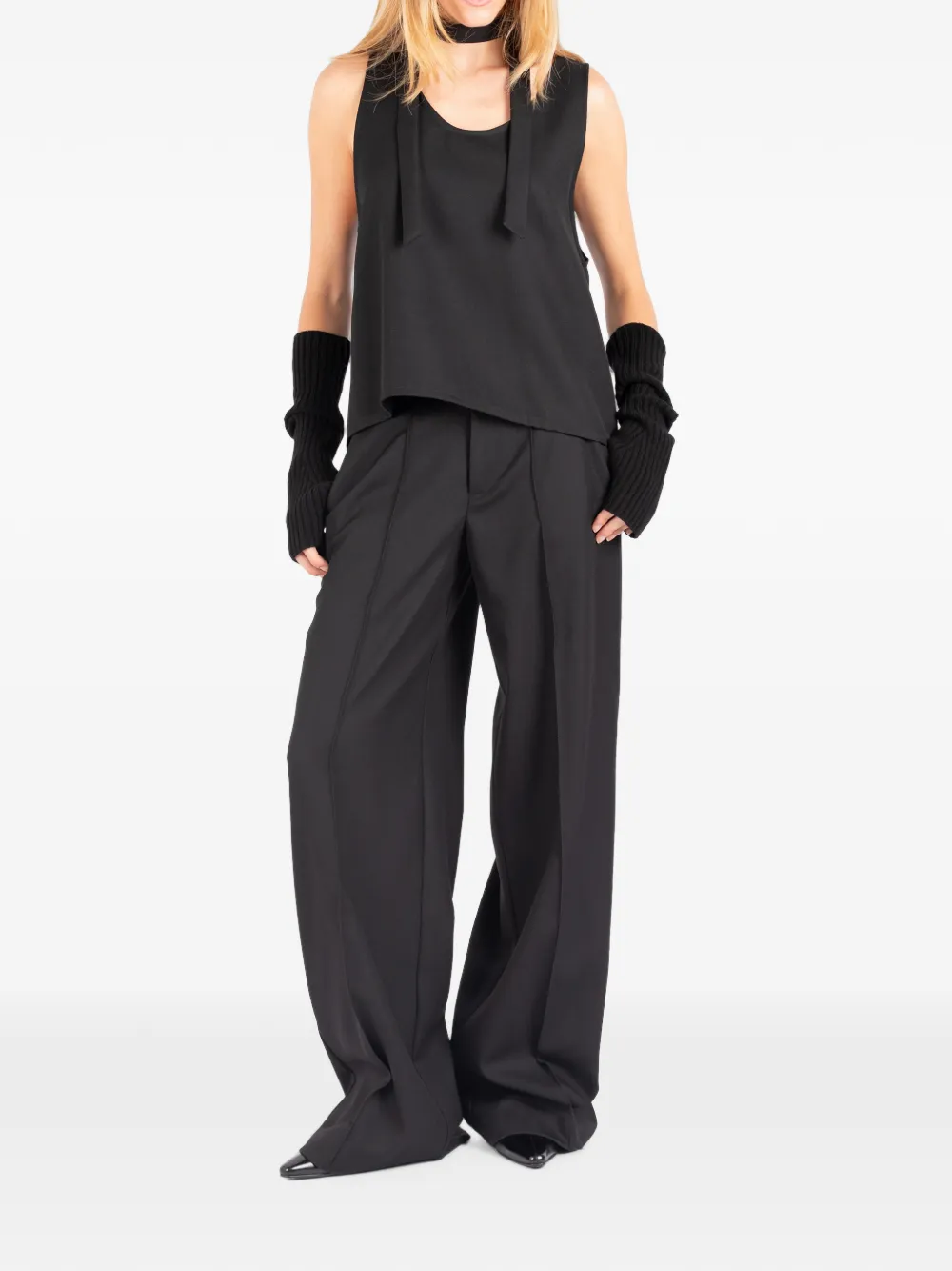 Société Anonyme Dalston tie-waist wide-leg trousers Zwart