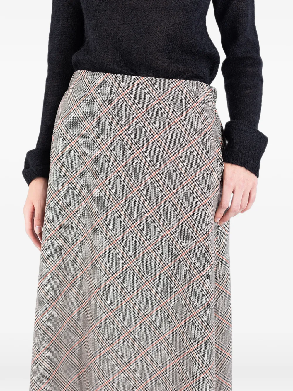 Société Anonyme Vero geruite midi-rok Beige