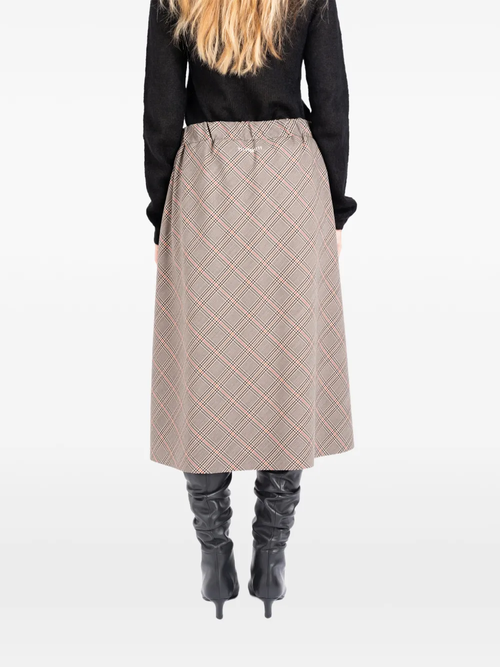 Société Anonyme Vero geruite midi-rok Beige