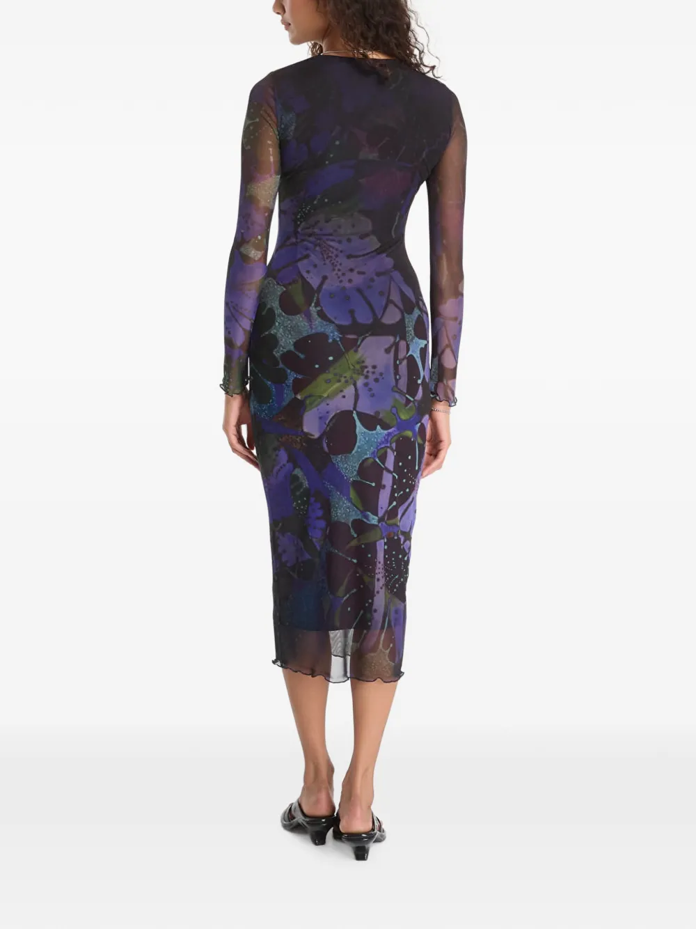 Desigual Midi-jurk met bloemenprint Paars
