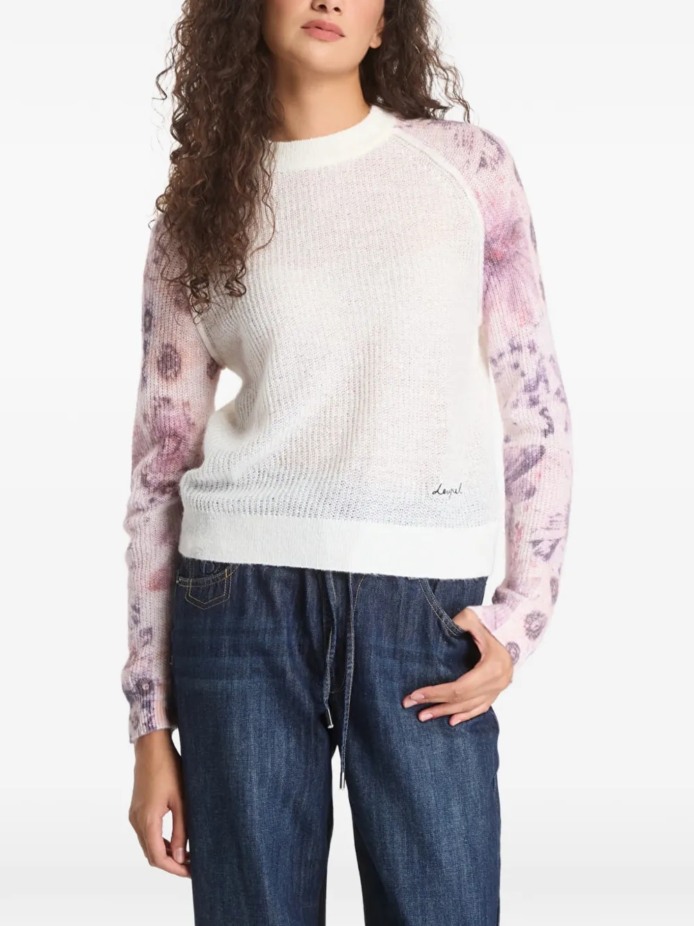Desigual tie-dye raglan-sleeve sweater - Bianco