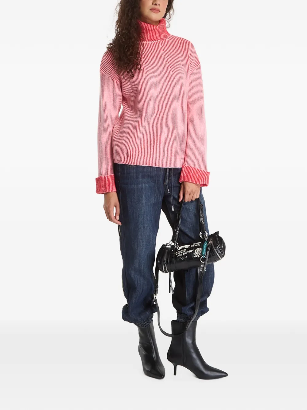 Desigual Ribgebreide coltrui Roze
