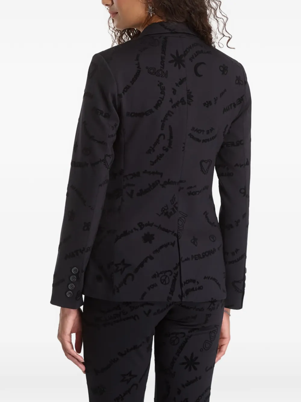 Desigual Blazer met grafische print en knoopsluiting Zwart