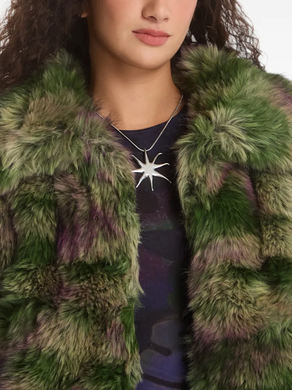 Desigual Jas van imitatiebont Groen