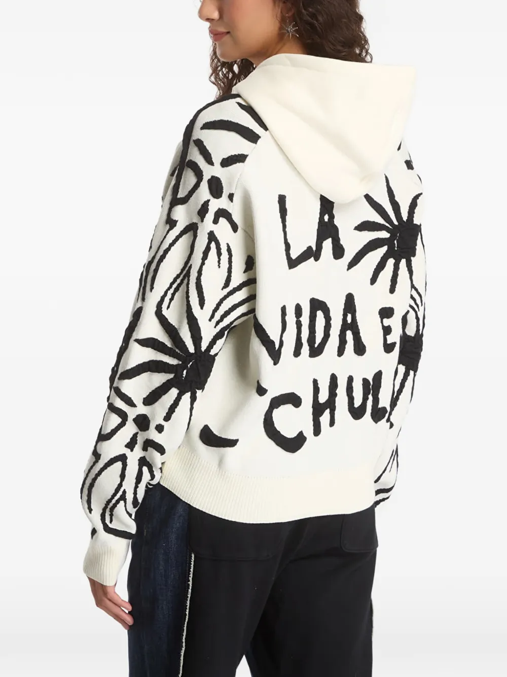 Desigual Hoodie met print Beige