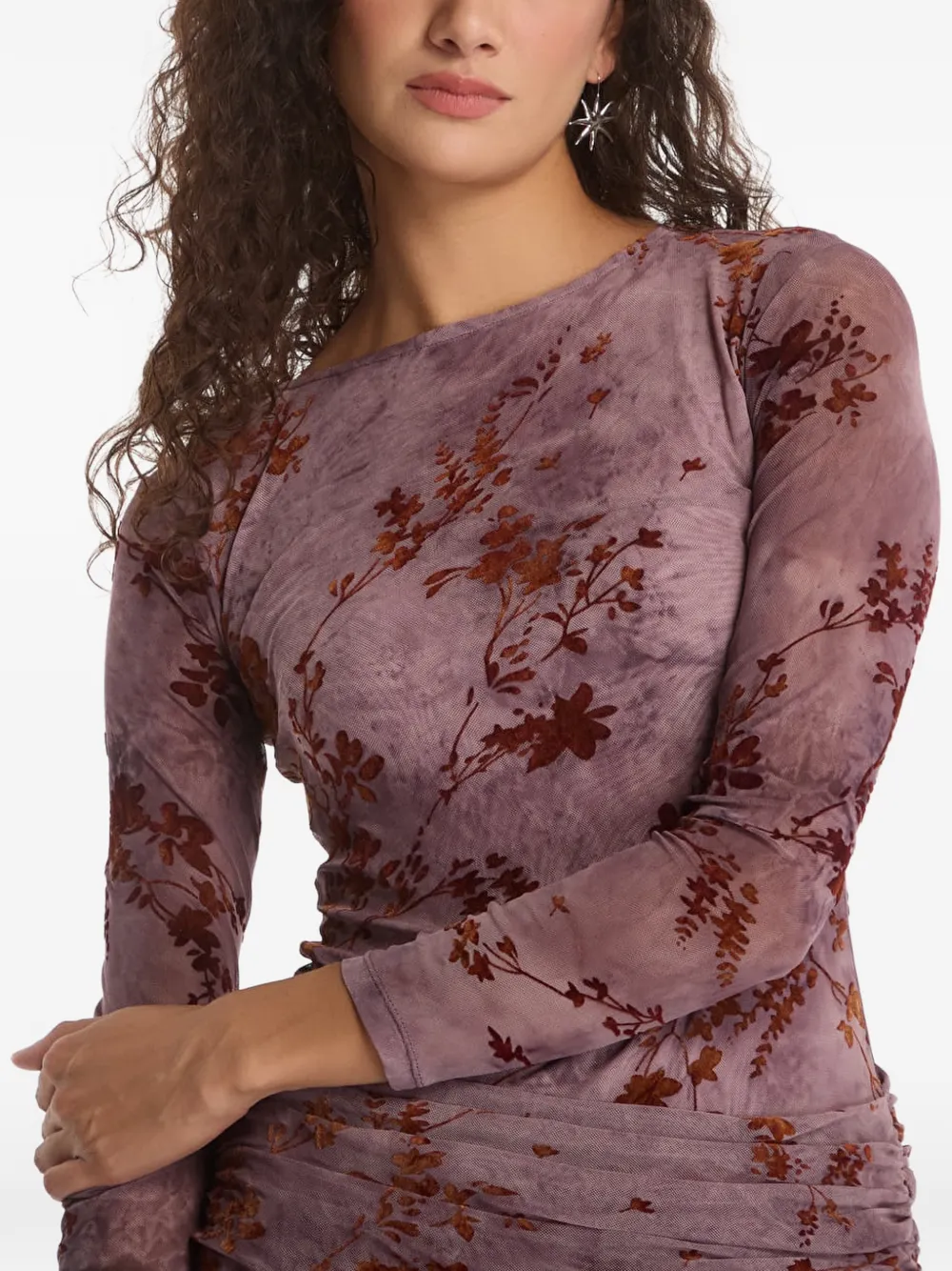 Desigual Jurk met bloemenprint Paars