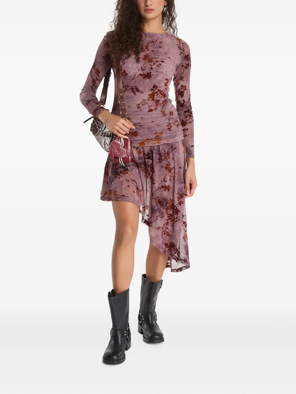 Desigual Jurk met bloemenprint Paars