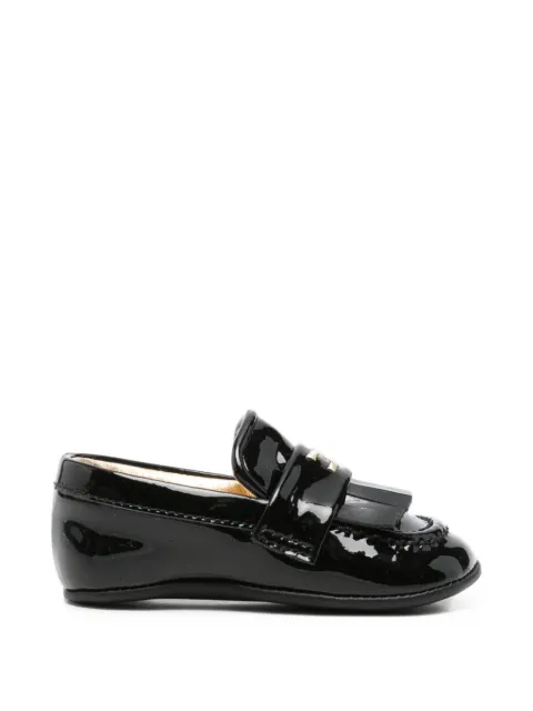 Elisabetta Franchi La Mia Bambina patent fringe ballet flats