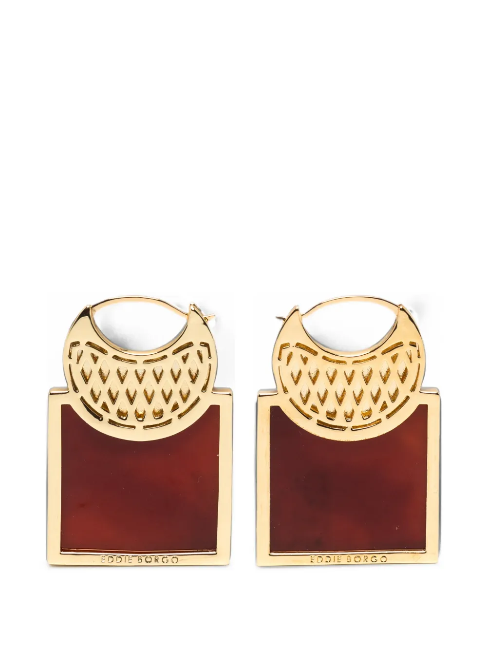 Eddie Borgo Carnelian Square Medallion earrings - Gold