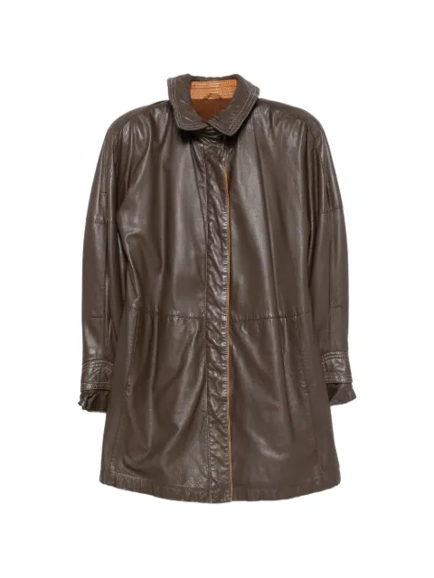 Gianfranco Ferré Pre-Owned 1990s collared leather coat