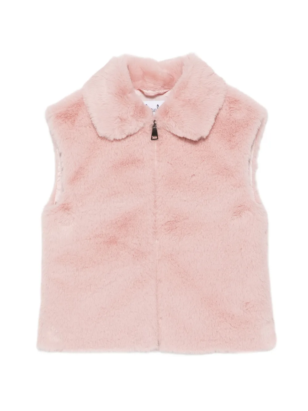 Il Gufo faux-fur zip-up gilet Roze