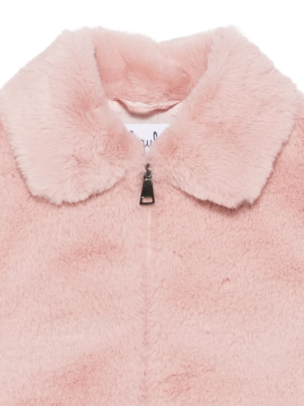 Il Gufo faux-fur zip-up gilet Roze
