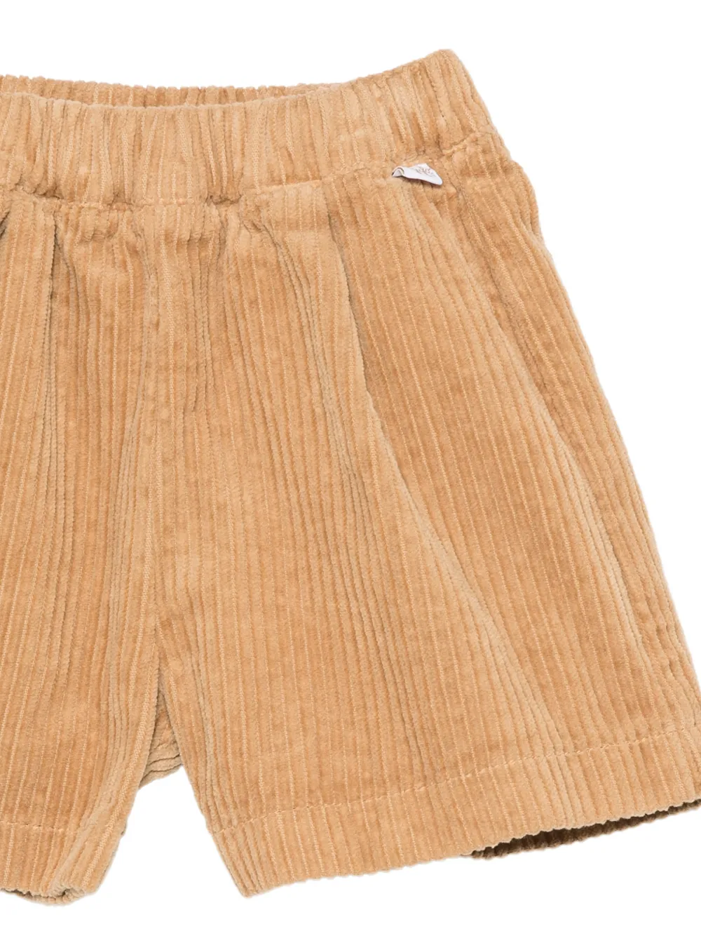 Il Gufo Ribfluwelen shorts met plooien Beige