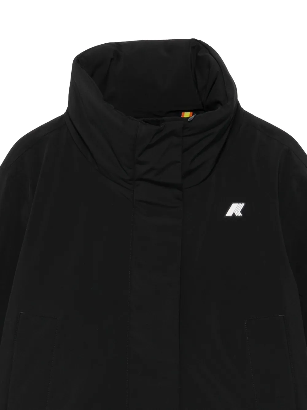 K Way Kids logo-patch funnel-neck jacket Zwart