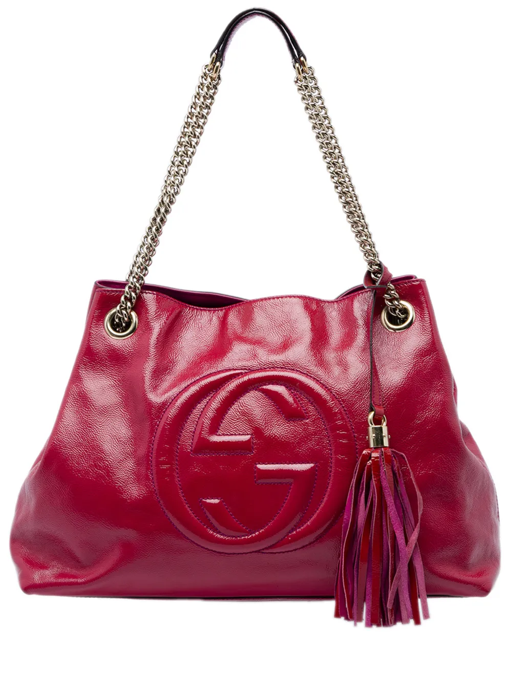 Gucci Pre-Owned Borsa tote Soho media in pelle verniciata con catena 2016-2026 - Rosa