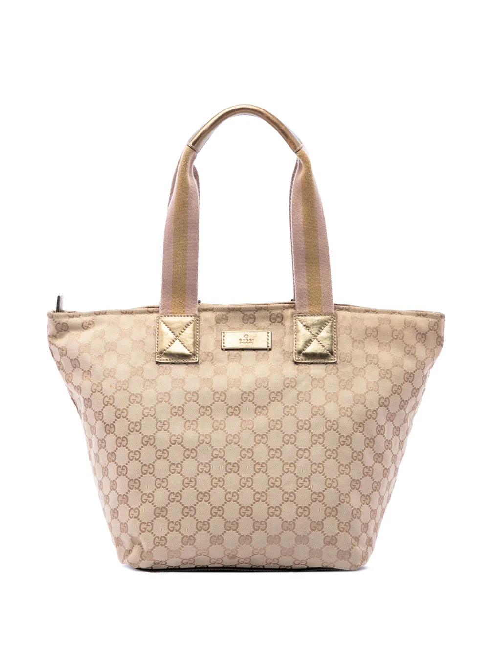 Gucci Pre-Owned Borsa tote in tela GG con decorazione Web 2016-2026 - Toni neutri