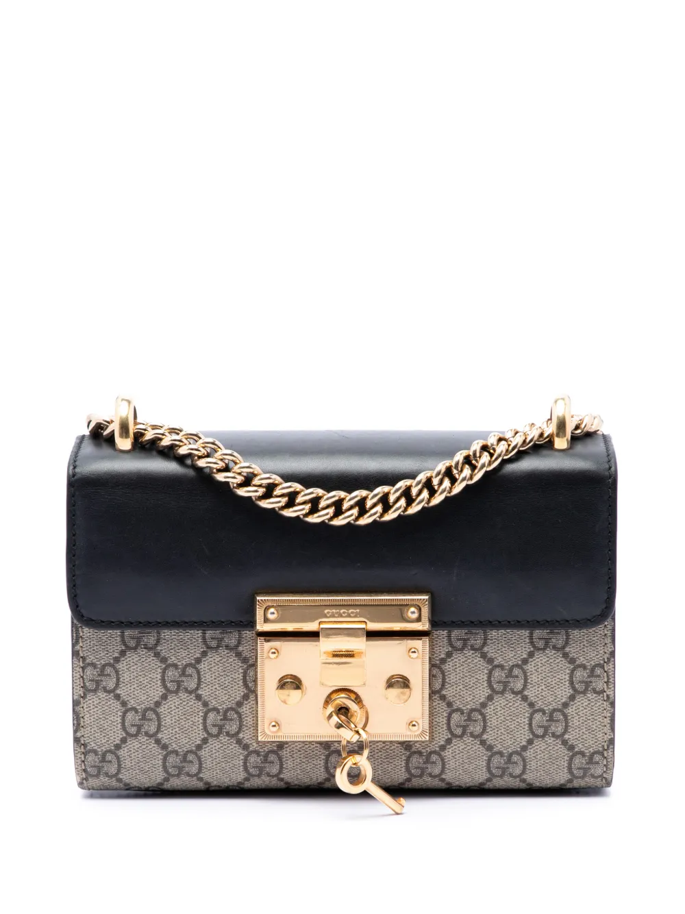 Gucci Pre-Owned Borsa a tracolla Padlock piccola in tessuto GG Supreme 2016-2026 - Nero