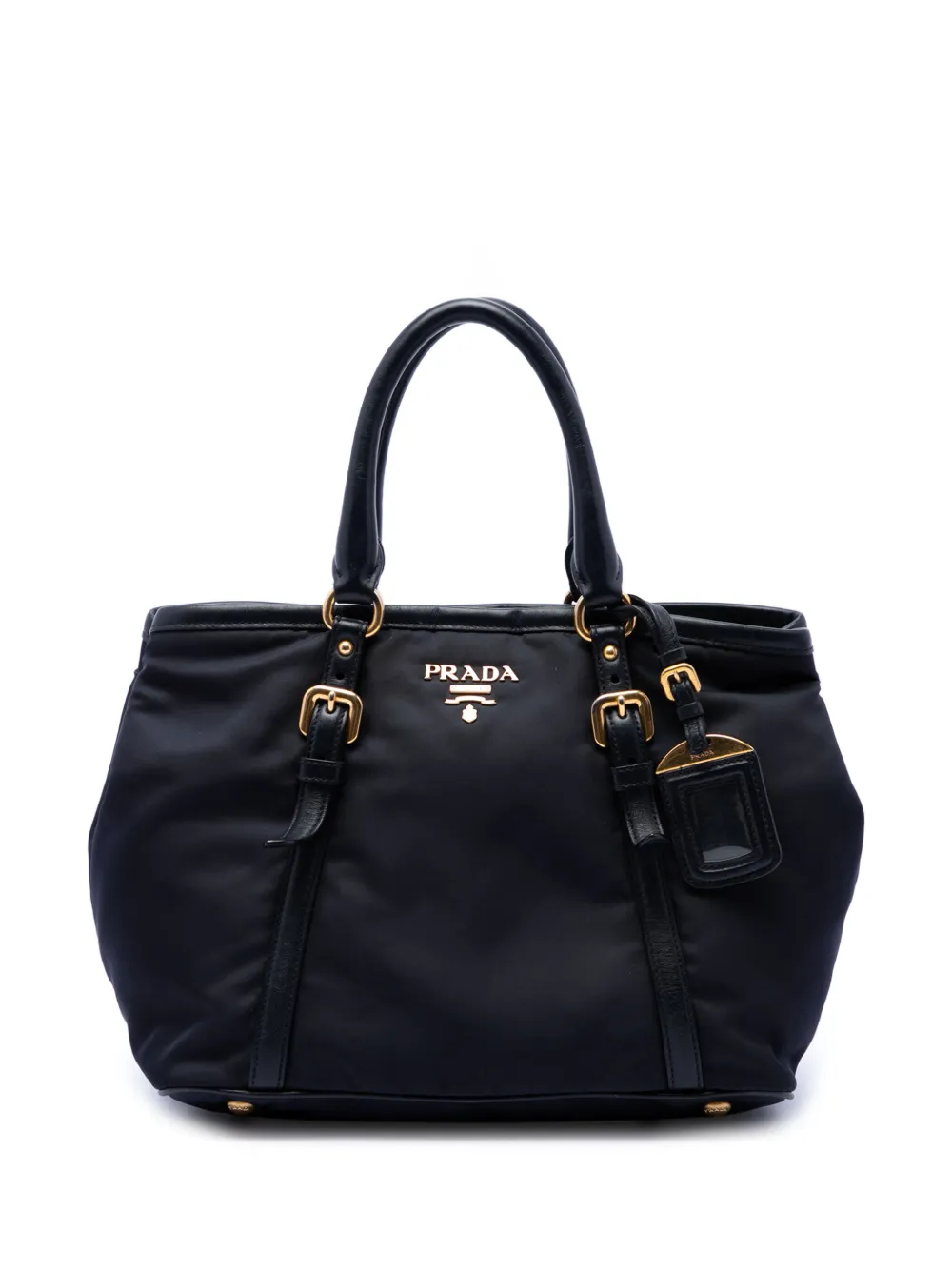 Prada Pre-Owned Borsa a tracolla in tessuto con finiture in pelle di vitello 2010-2026 - Nero