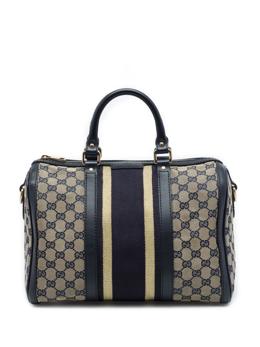 Gucci Pre-Owned Borsa a tracolla Joy Boston media in tela GG con decorazione Web 2016-2026 - Toni neutri