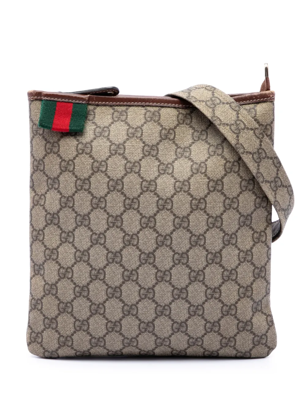Gucci Pre-Owned Borsa a tracolla in tessuto GG Supreme con decorazione Web 2016-2026 - Toni neutri