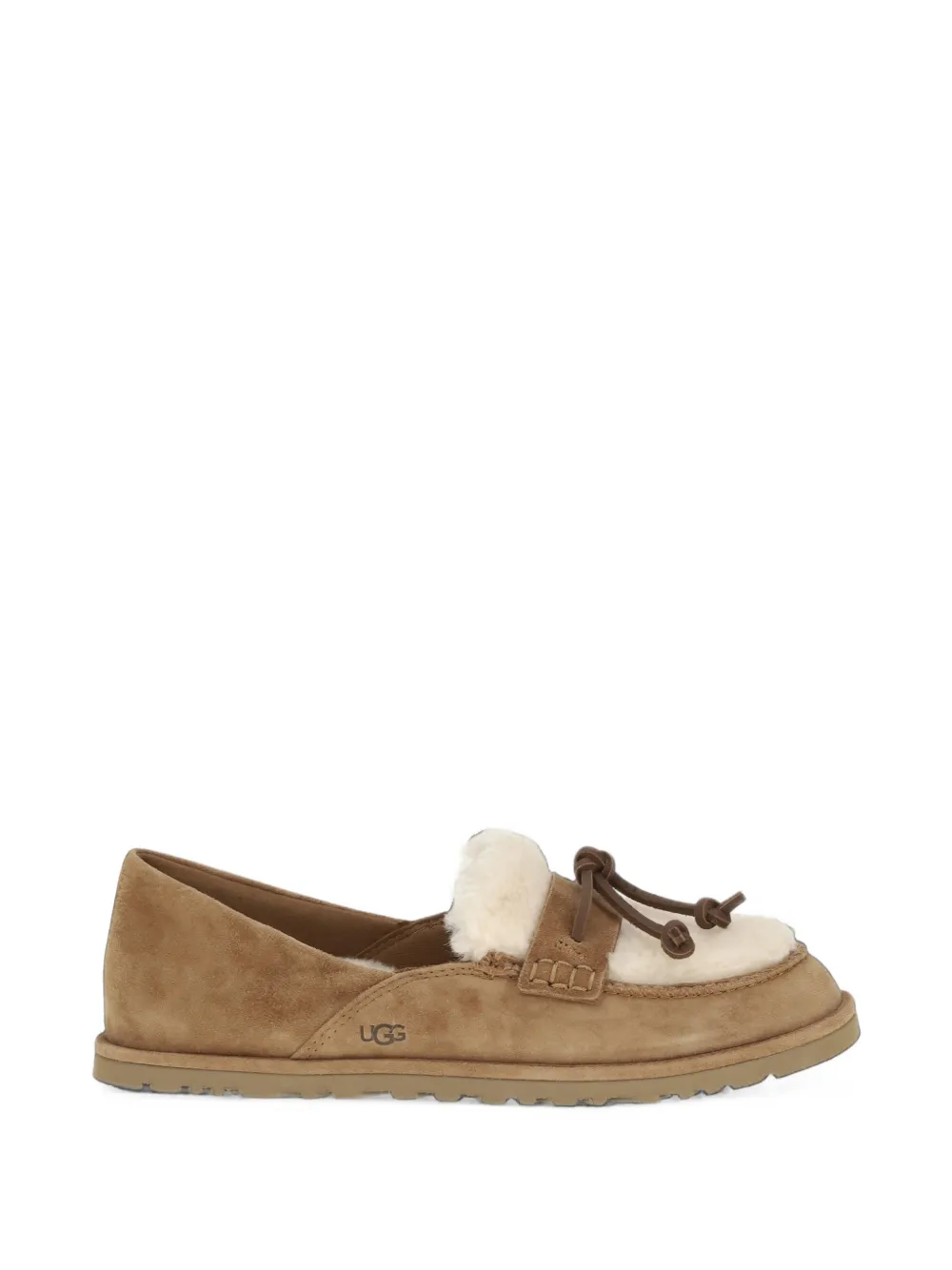 UGG Zora shearling-trim loafers - Marrone