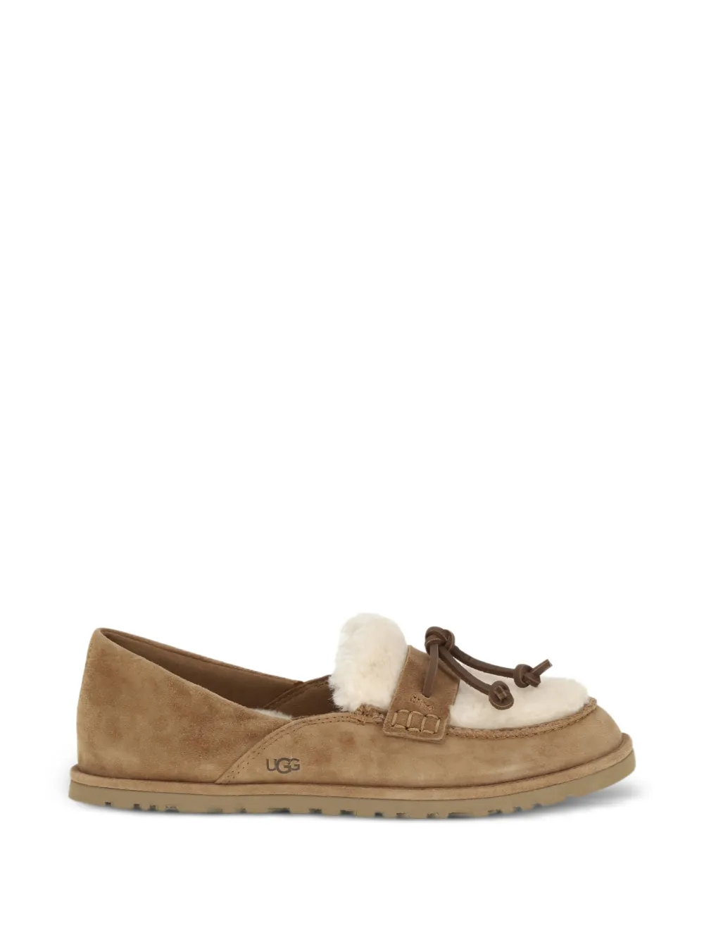 UGG Zora shearling-trim loafers - Marrone