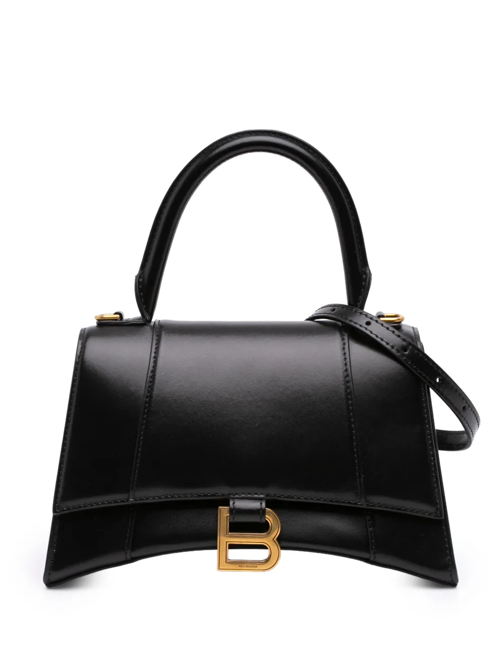 Balenciaga Pre-Owned 2010 Small Shiny Box Calfskin Hourglass Top Handle Bag satchel - Schwarz