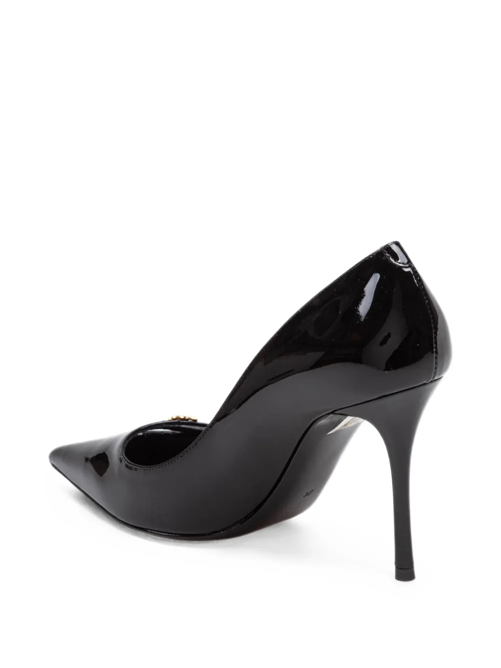 Dolce & Gabbana DG-logo leather heeled pumps Zwart