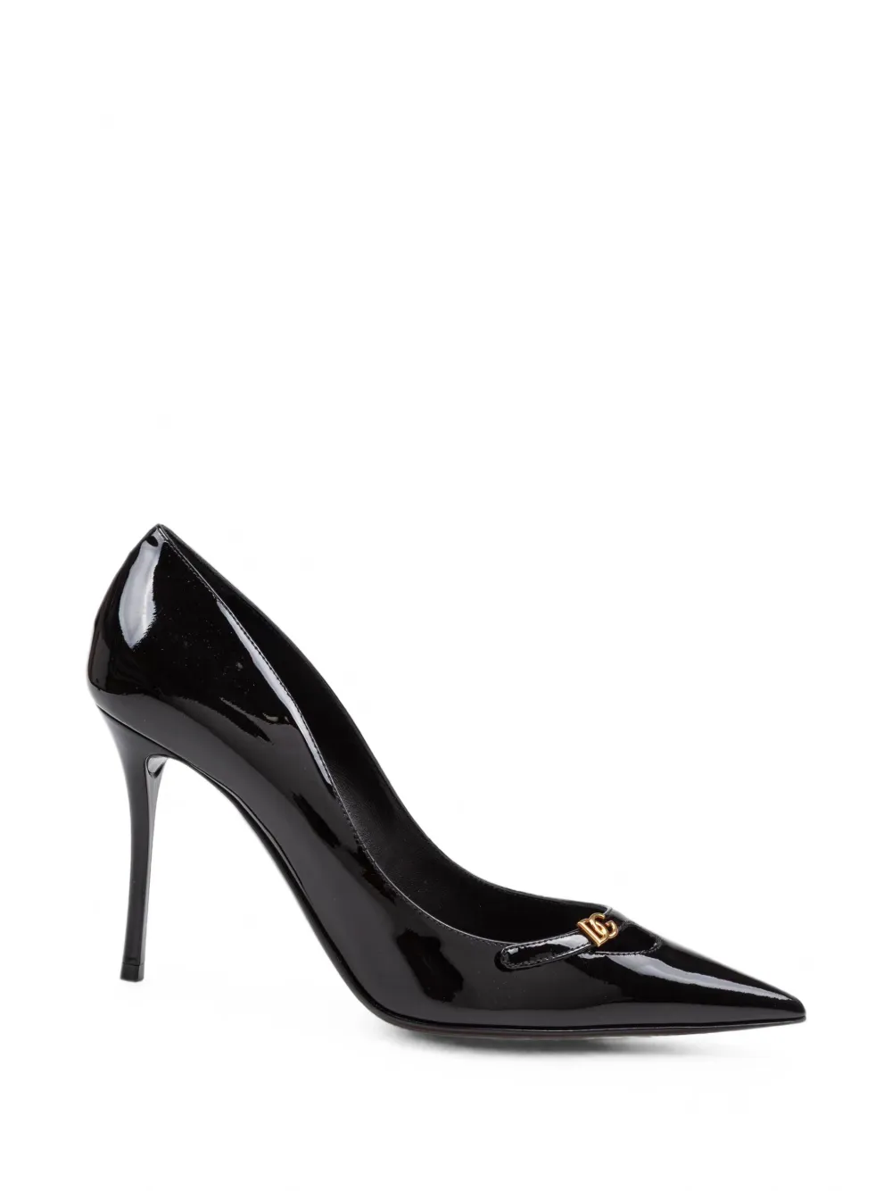 Dolce & Gabbana DG-logo leather heeled pumps Zwart