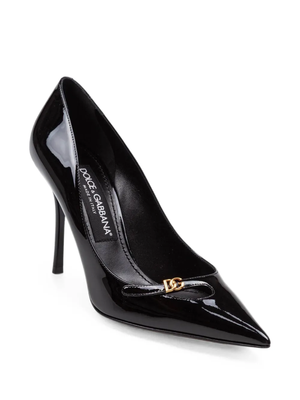 Dolce & Gabbana DG-logo leather heeled pumps Zwart