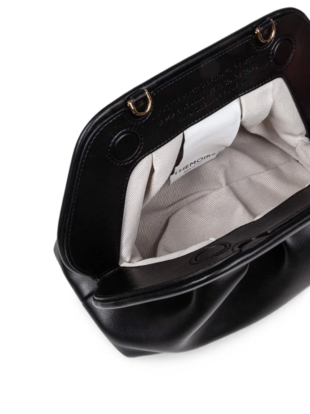 Themoirè Bios medium clutch met ruches Zwart