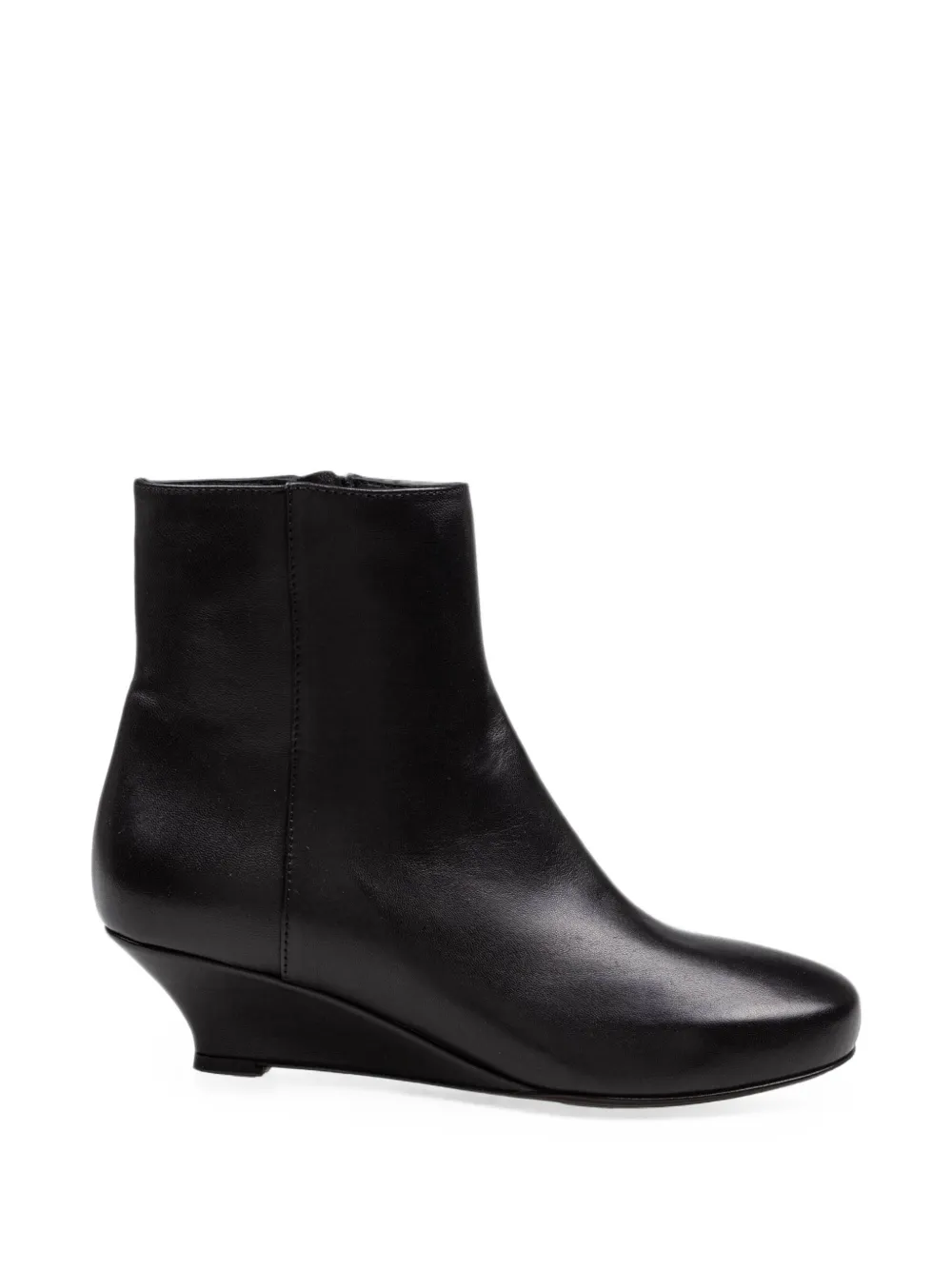 AGL Demi wedge-heel leather boots in Black