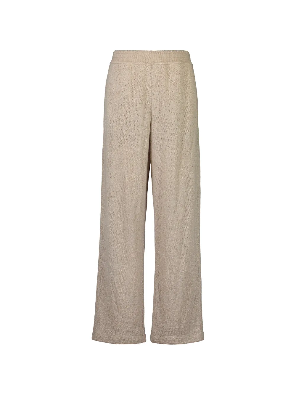 Brunello Cucinelli Lace-knit Track Pants In Neutrals