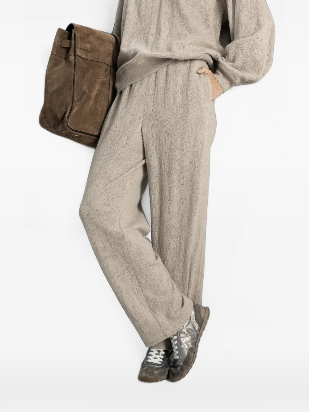 Brunello Cucinelli Gebreide trainingsbroek Beige