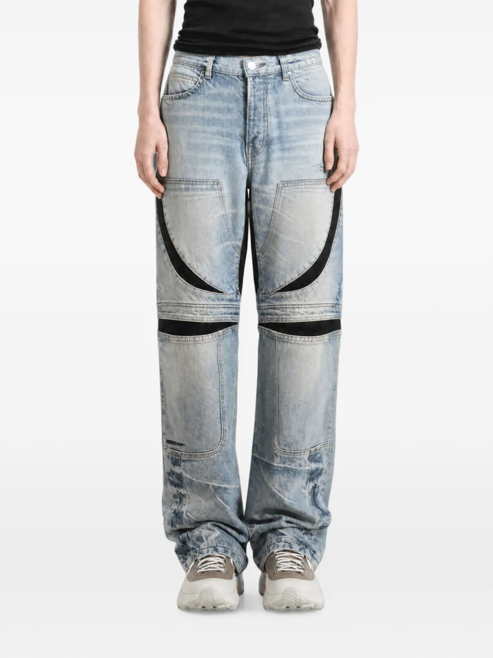 AMIRI Gerafelde jeans met vlakken Blauw